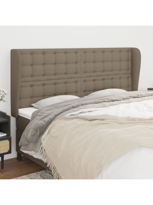 Čelo postele typu ušák taupe 203x23x118/128 cm textil