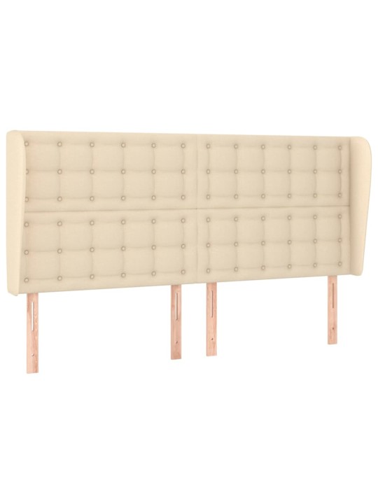 Čelo postele typu ušák krémové 203x23x118/128 cm textil