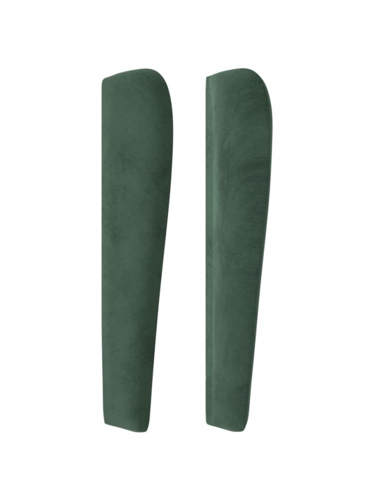 Čelo postele typu ušák tmavě zelené 83 x 23 x 118/128 cm samet