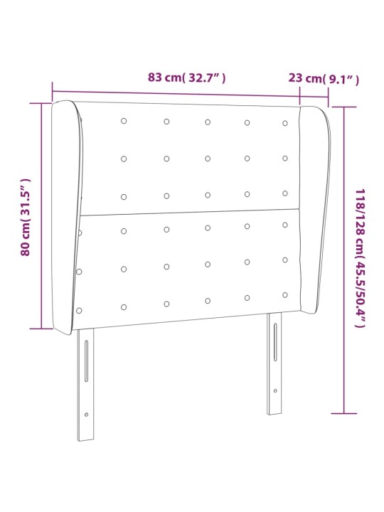 Čelo postele typu ušák tmavě zelené 83 x 23 x 118/128 cm samet