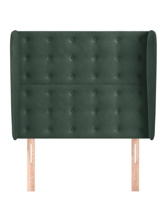 Čelo postele typu ušák tmavě zelená 103x23x118/128 cm samet