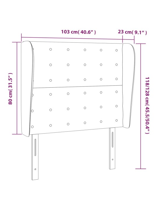 Čelo postele typu ušák tmavě zelená 103x23x118/128 cm samet