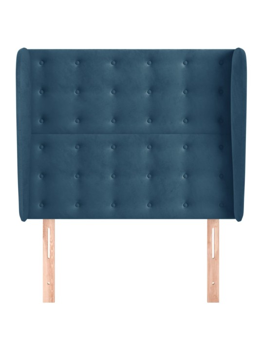 Čelo postele typu ušák tmavě hnědé 103x23x118/128 cm textil