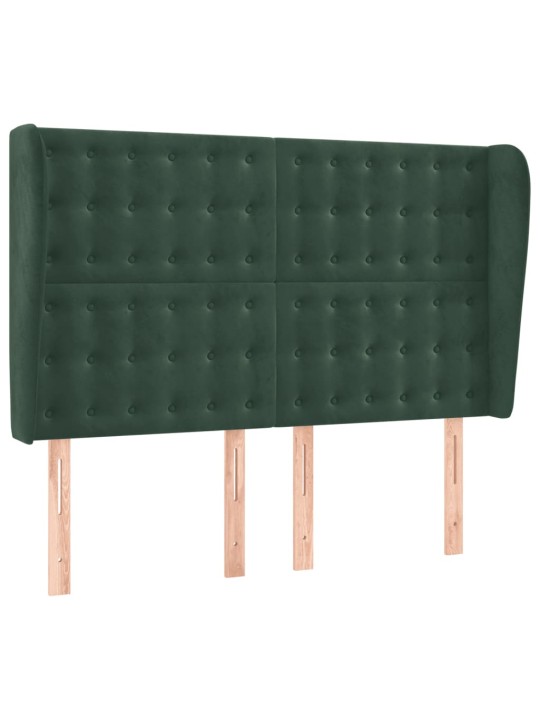 Čelo postele typu ušák tmavě šedé 147x23x118/128 cm samet