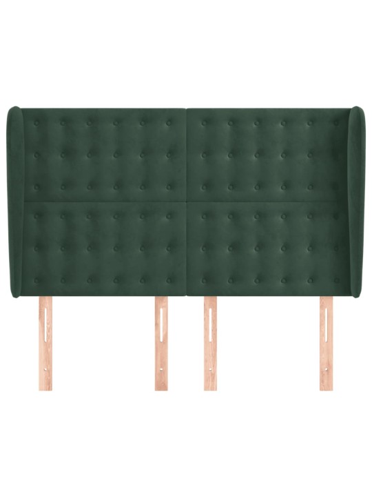 Čelo postele typu ušák tmavě šedé 147x23x118/128 cm samet