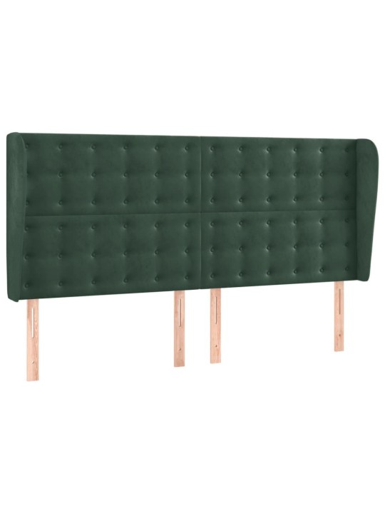Čelo postele typu ušák tmavě zelená 183x23x118/128 cm samet