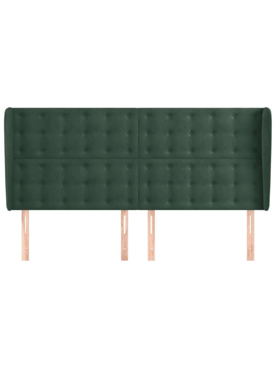 Čelo postele typu ušák tmavě zelená 183x23x118/128 cm samet