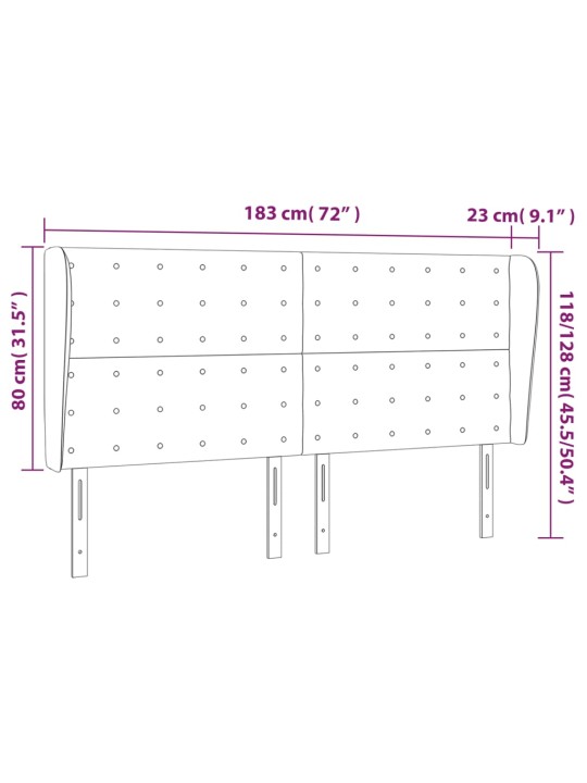 Čelo postele typu ušák tmavě zelená 183x23x118/128 cm samet