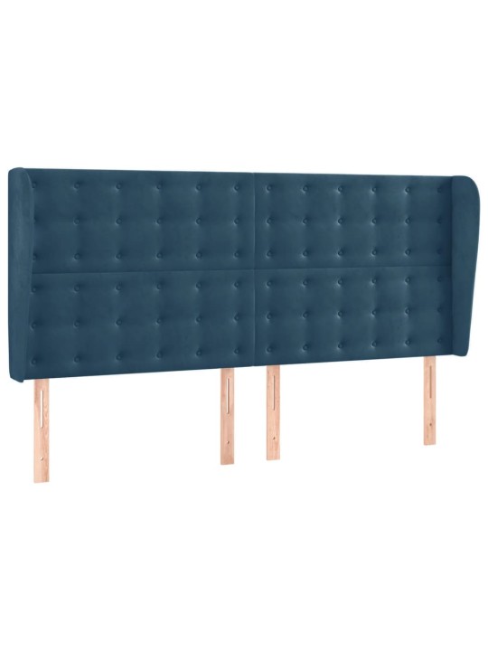 Čelo postele typu ušák tmavě modrá 183x23x118/128 cm samet