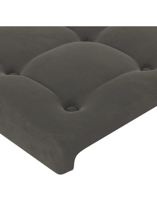 Čelo postele typu ušák tmavě šedé 203x23x118/128 cm samet