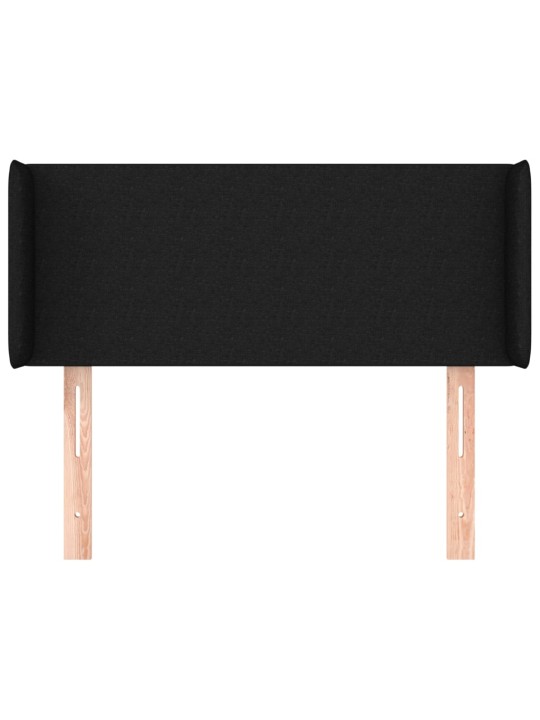Čelo postele typu ušák černé 83 x 16 x 78/88 cm textil