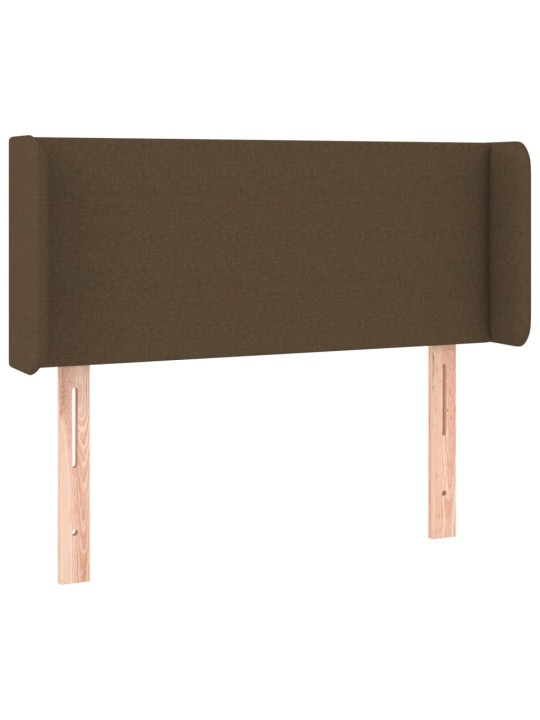Čelo postele typu ušák tmavě hnědé 83 x 16 x 78/88 cm textil