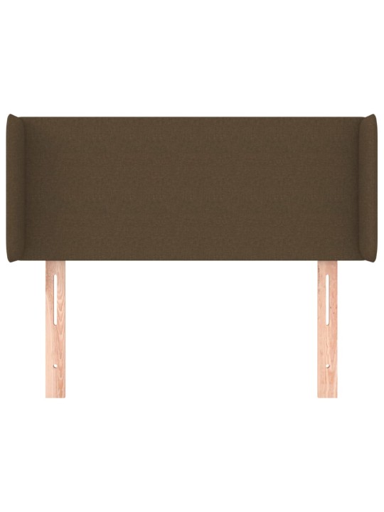 Čelo postele typu ušák tmavě hnědé 83 x 16 x 78/88 cm textil