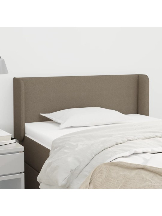 Čelo postele typu ušák taupe 83 x 16 x 78/88 cm textil