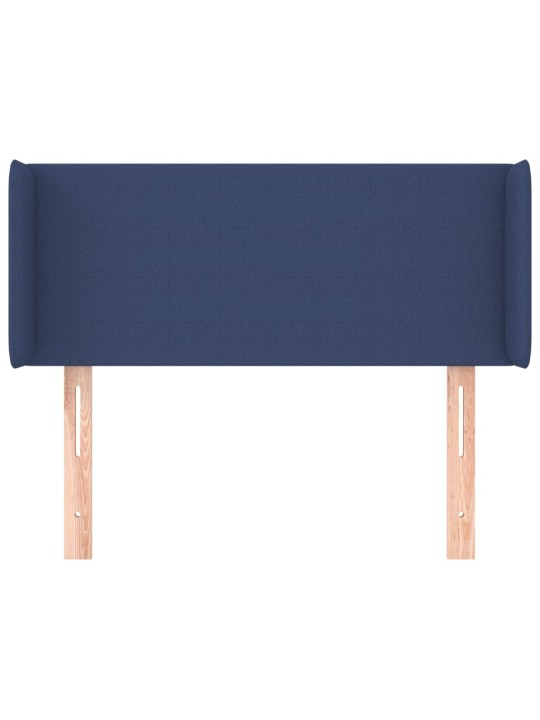 Čelo postele typu ušák modré 83 x 16 x 78/88 cm textil