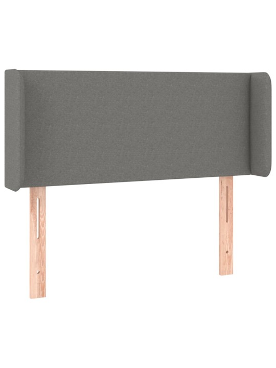 Čelo postele typu ušák tmavě šedé 93x16x78/88 cm textil