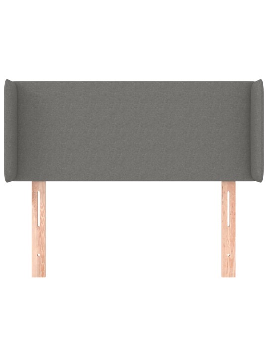 Čelo postele typu ušák tmavě šedé 93x16x78/88 cm textil