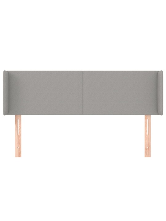 Čelo postele typu ušák světle šedé 147x16x78/88 cm textil