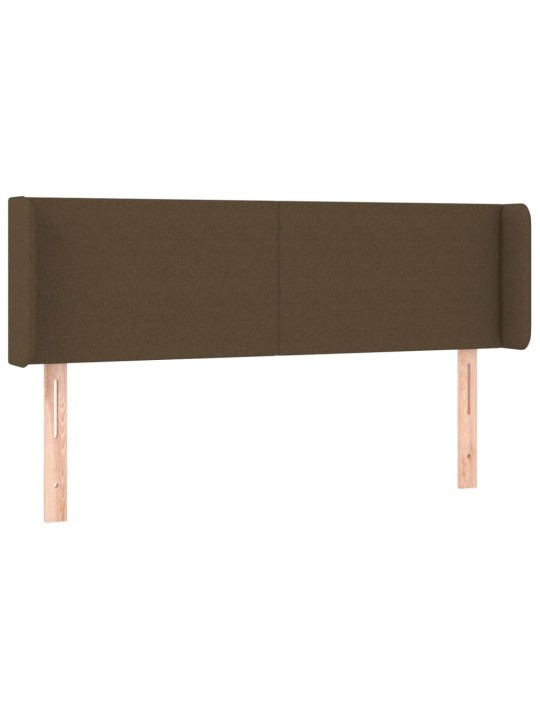Čelo postele typu ušák tmavě hnědé 147x16x78/88 cm textil