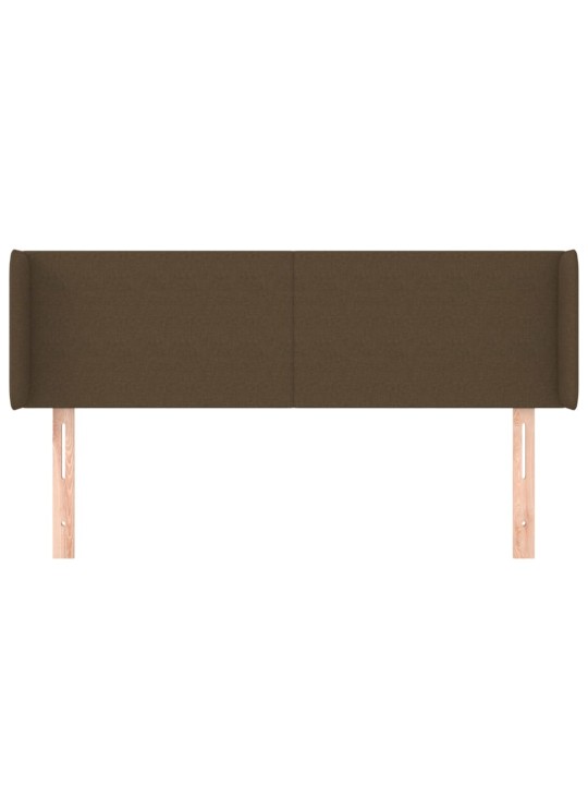 Čelo postele typu ušák tmavě hnědé 147x16x78/88 cm textil