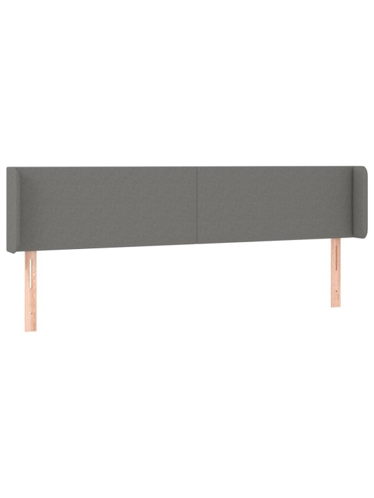 Čelo postele typu ušák tmavě šedé 163x16x78/88 cm textil
