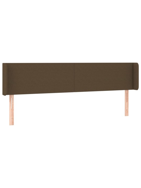 Čelo postele typu ušák tmavě hnědé 163x16x78/88 cm textil