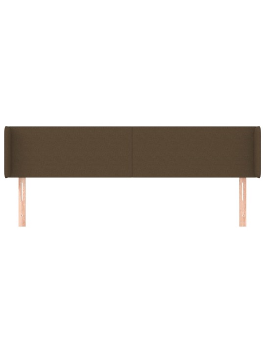 Čelo postele typu ušák tmavě hnědé 163x16x78/88 cm textil