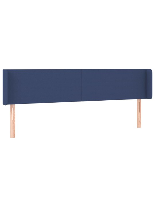 Čelo postele typu ušák modré 183x16x78/88 cm textil