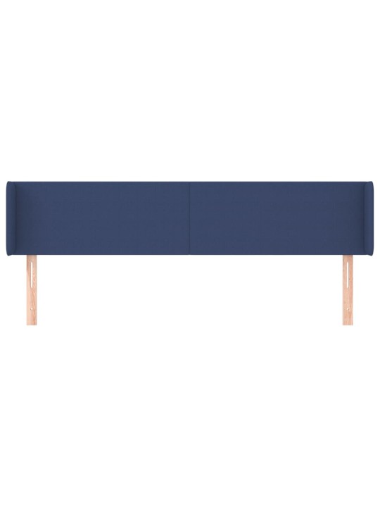 Čelo postele typu ušák modré 183x16x78/88 cm textil