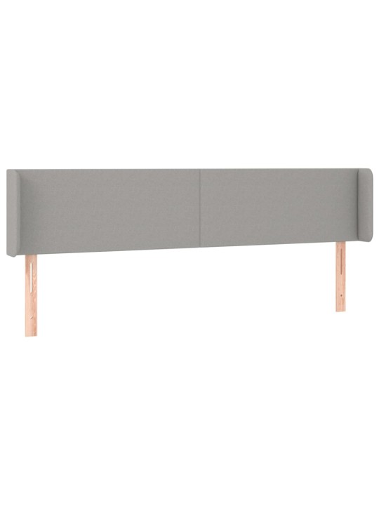 Čelo postele typu ušák světle šedé 203x16x78/88 cm textil
