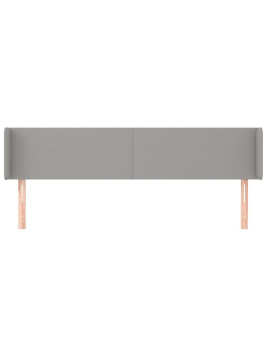 Čelo postele typu ušák světle šedé 203x16x78/88 cm textil