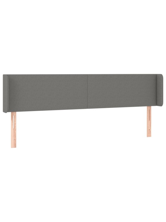 Čelo postele typu ušák tmavě šedé 203x16x78/88 cm textil