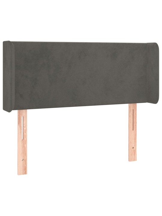 Čelo postele typu ušák tmavě šedé 83x16x78/88 cm samet