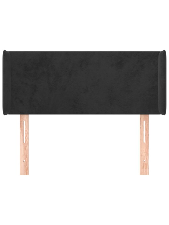 Čelo postele typu ušák černé 83 x 16 x 78/88 cm samet