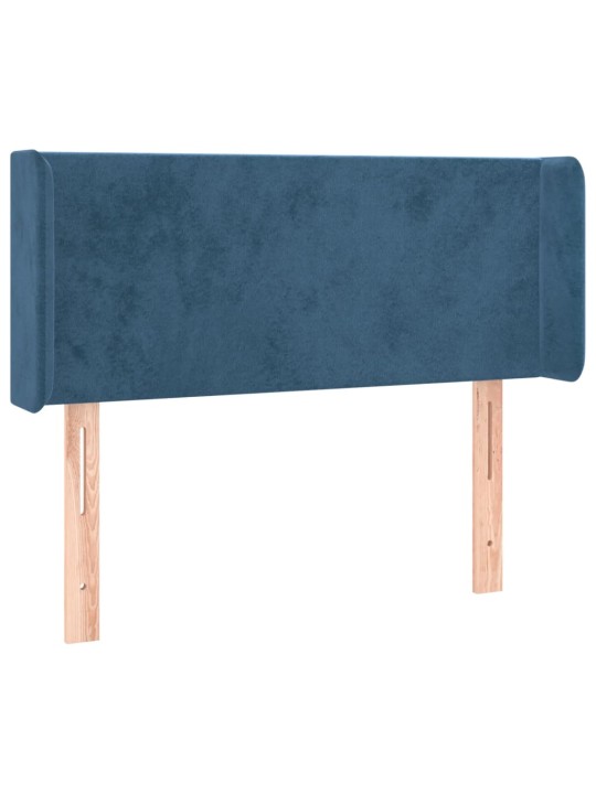 Čelo postele typu ušák tmavě modrá 83 x 16 x 78/88 cm samet