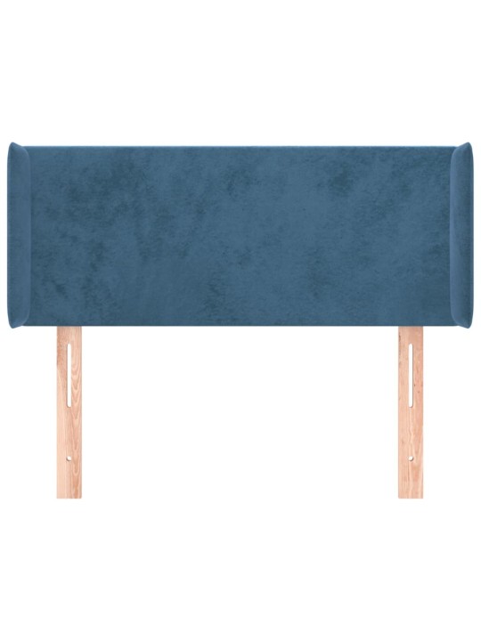 Čelo postele typu ušák tmavě modrá 83 x 16 x 78/88 cm samet
