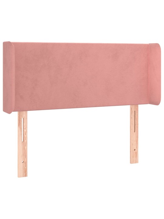 Čelo postele typu ušák růžová 83 x 16 x 78/88 cm samet