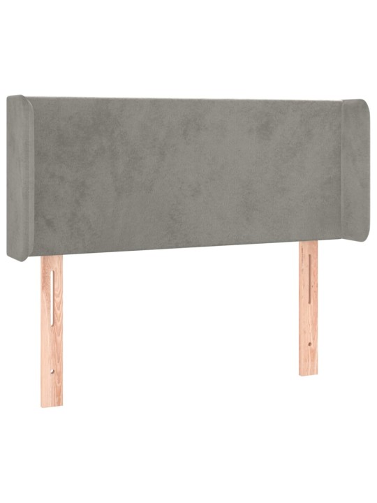 Čelo postele typu ušák světle šedé 93x16x78/88 cm samet