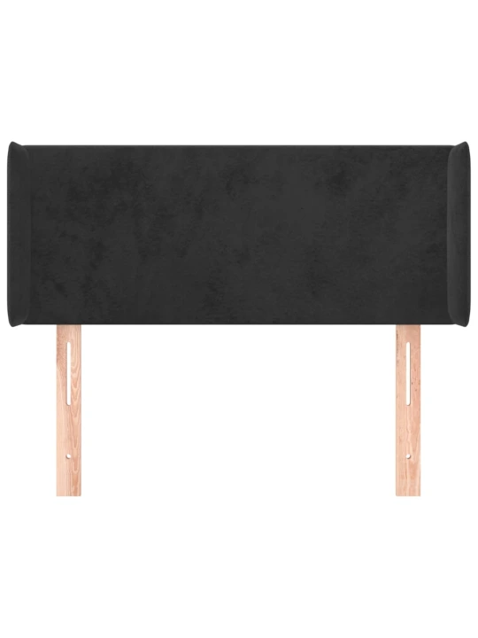 Čelo postele typu ušák černé 103 x 16 x 78/88 cm samet