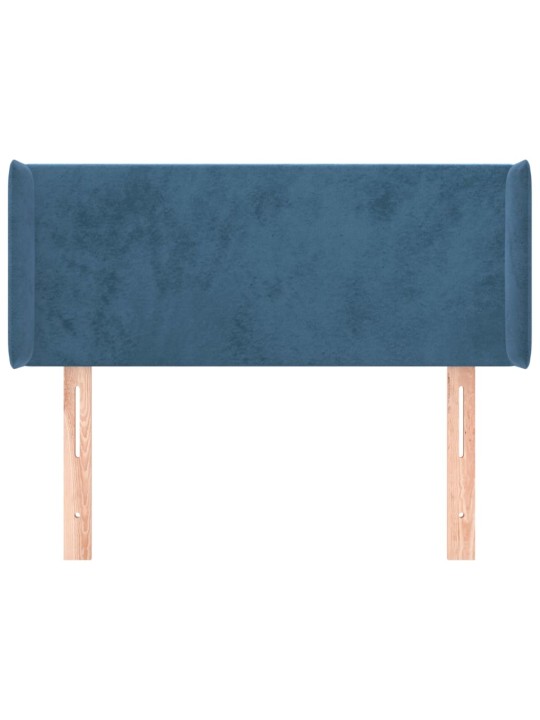 Čelo postele typu ušák tmavě modrá 103x16x78/88 cm samet