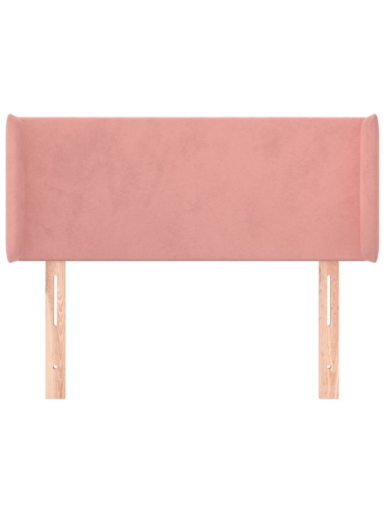 Čelo postele typu ušák růžová 103 x 16 x 78/88 cm samet