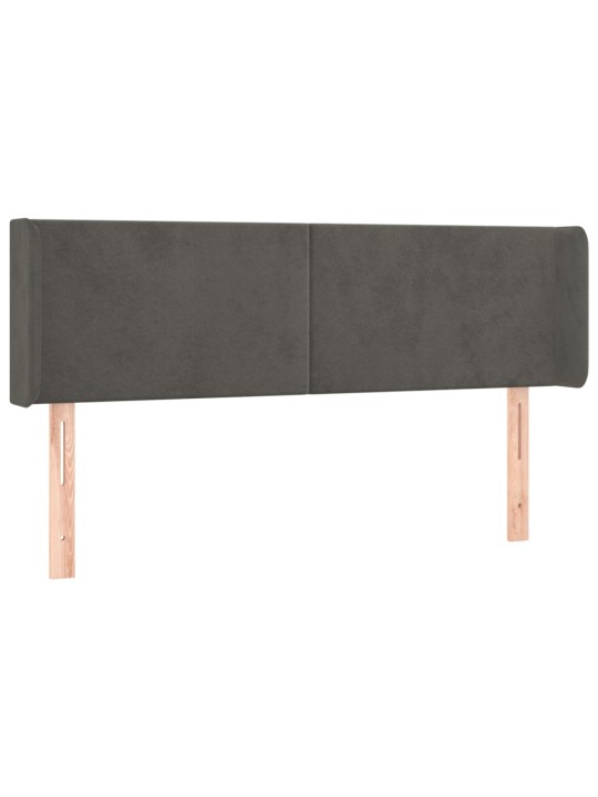 Čelo postele typu ušák tmavě šedé 147x16x78/88 cm samet