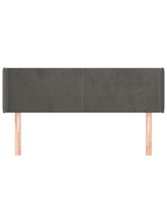 Čelo postele typu ušák tmavě šedé 147x16x78/88 cm samet