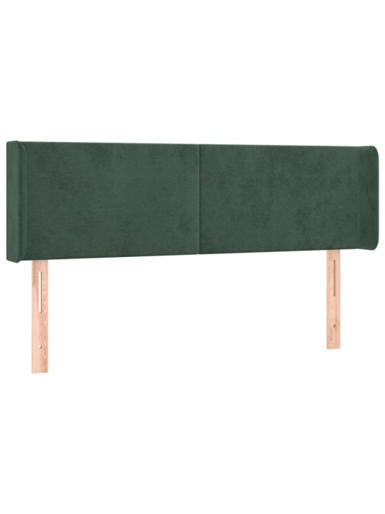Čelo postele typu ušák tmavě zelená 147x16x78/88 cm samet