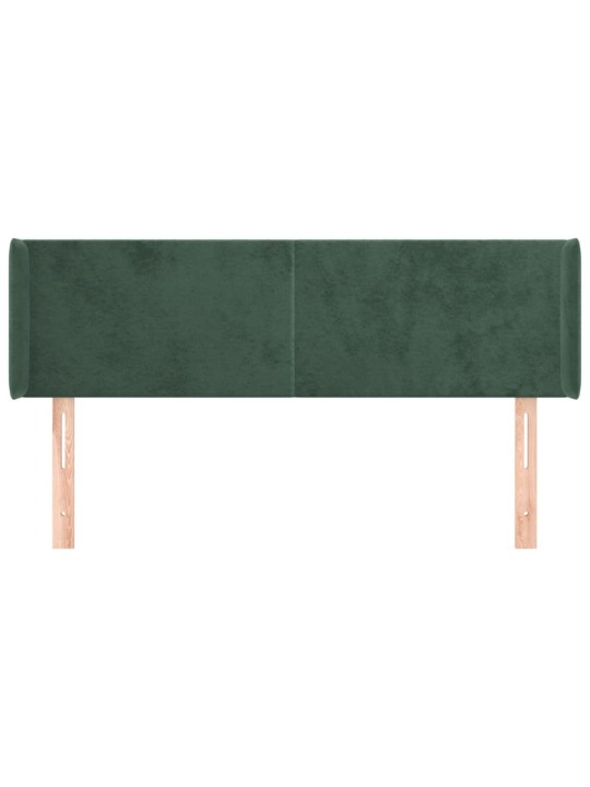 Čelo postele typu ušák tmavě zelená 147x16x78/88 cm samet