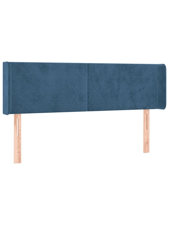 Čelo postele typu ušák tmavě modrá 147x16x78/88 cm samet