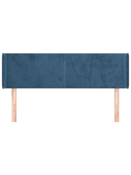 Čelo postele typu ušák tmavě modrá 147x16x78/88 cm samet