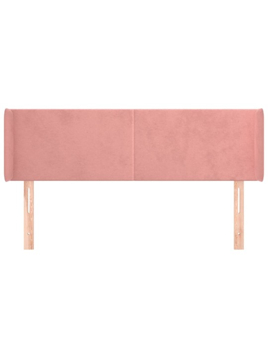 Čelo postele typu ušák růžová 147x16x78/88 cm samet