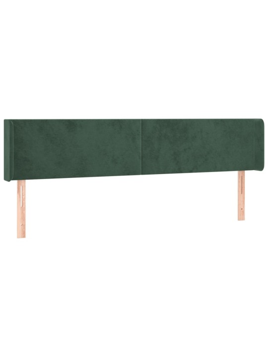 Čelo postele typu ušák tmavě zelená 163x16x78/88 cm samet
