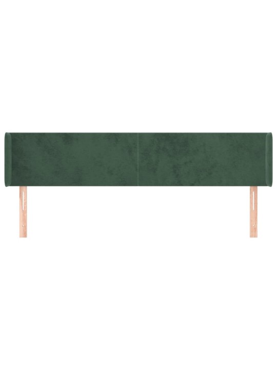 Čelo postele typu ušák tmavě zelená 163x16x78/88 cm samet